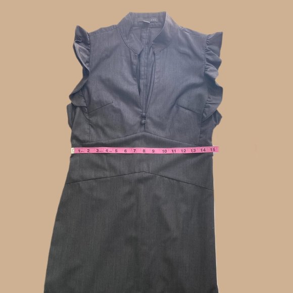 Dark Grey - Tailored Style Shirt Dress - Picture 5 of 7